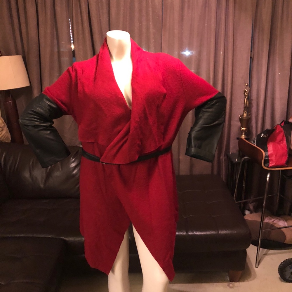 B.B. Dakota Red Flyaway  Sweater Jacket Sz 1X